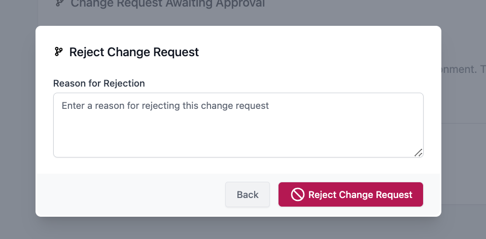 Reject Change Request